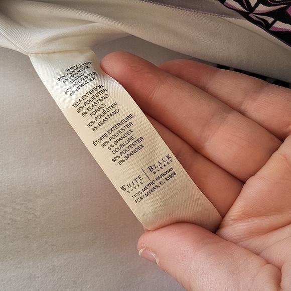 White House Black Market Black and Purple Floral Strapless Dress Size XL - Picture 12 of 12